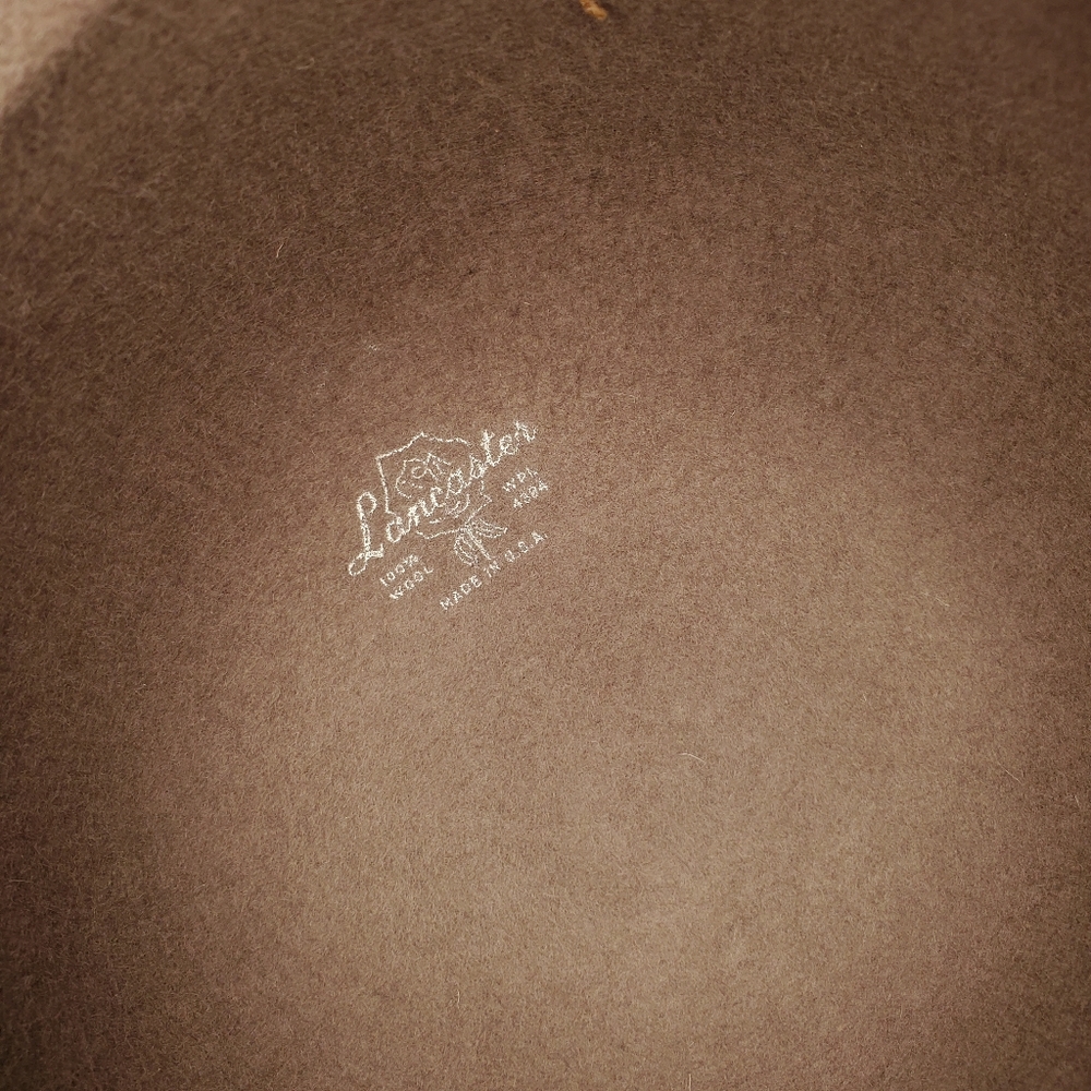 47bx) LANCASTER Wool Hat with Fine Ostrich Feather VINTAGE - Picture 7 of 8